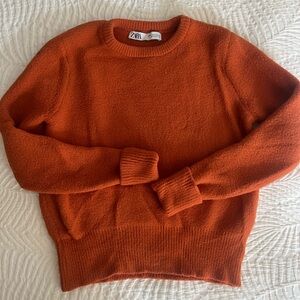 Zara Burnt Orange Crewneck Sweater